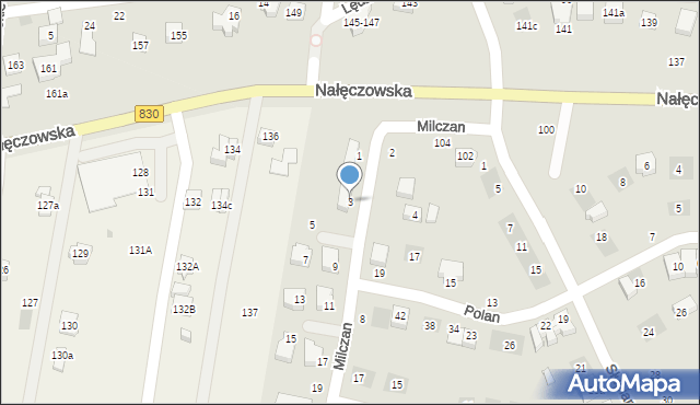 Lublin, Milczan, 3, mapa Lublina