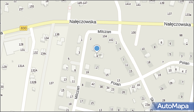 Lublin, Milczan, 4, mapa Lublina