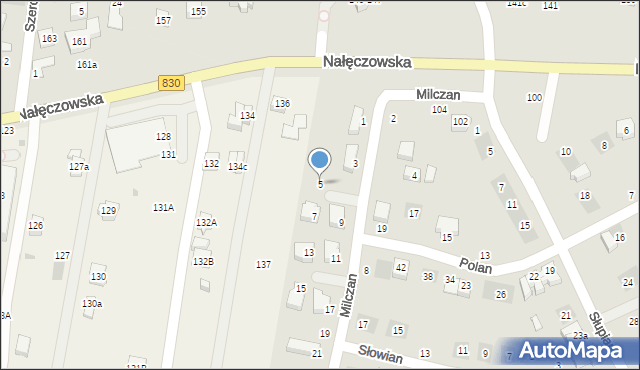 Lublin, Milczan, 5, mapa Lublina