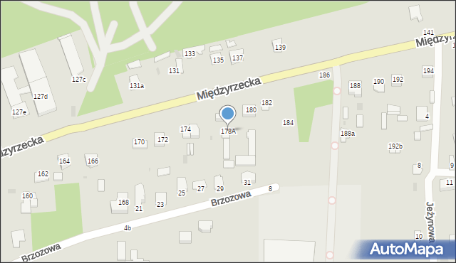 Łuków, Międzyrzecka, 178A, mapa Łuków