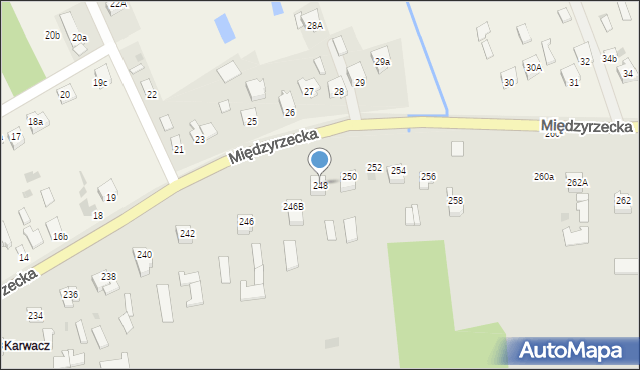 Łuków, Międzyrzecka, 248, mapa Łuków