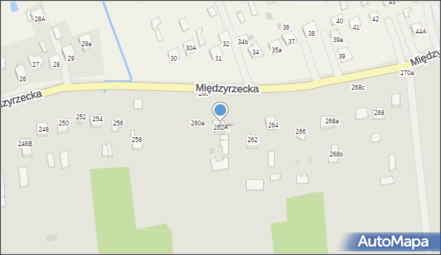Łuków, Międzyrzecka, 262A, mapa Łuków
