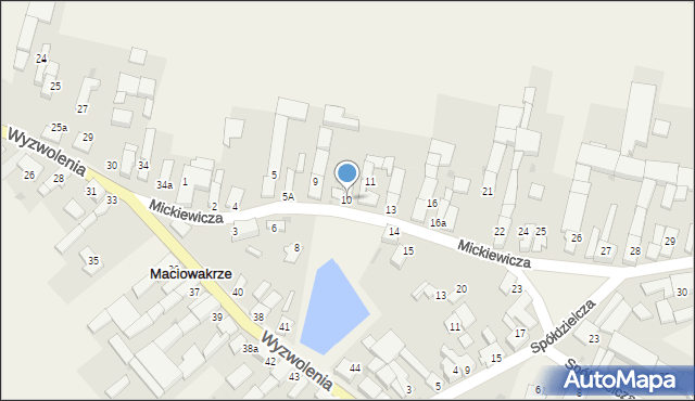 Maciowakrze, Mickiewicza Adama, 10, mapa Maciowakrze