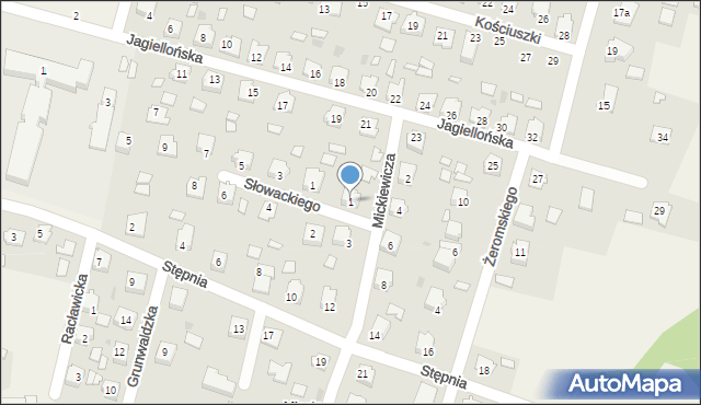 Majdan Królewski, Mickiewicza Adama, 1, mapa Majdan Królewski