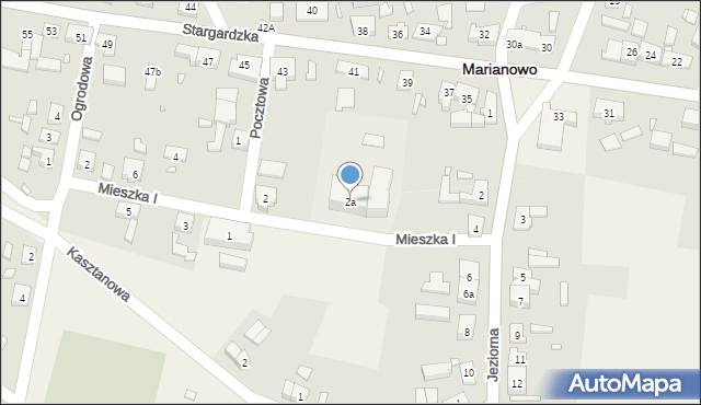 Marianowo, Mieszka I, 2a, mapa Marianowo