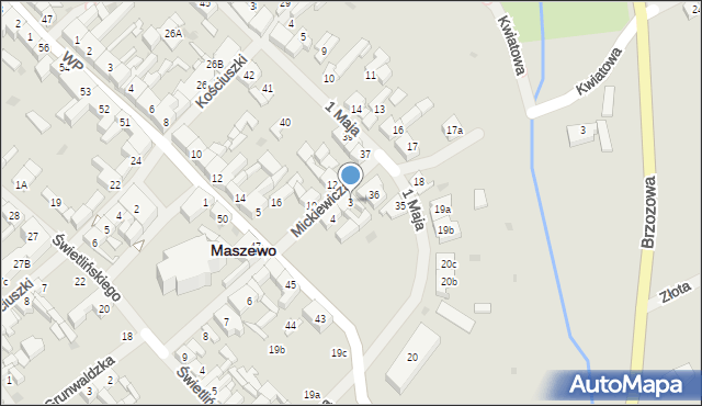 Maszewo, Mickiewicza Adama, 3, mapa Maszewo