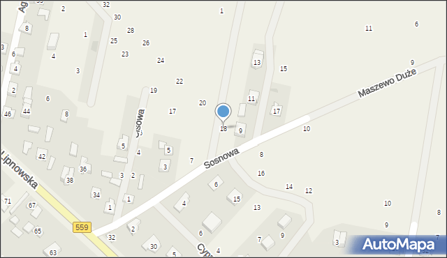Maszewo Duże, Mickiewicza Adama, 18, mapa Maszewo Duże