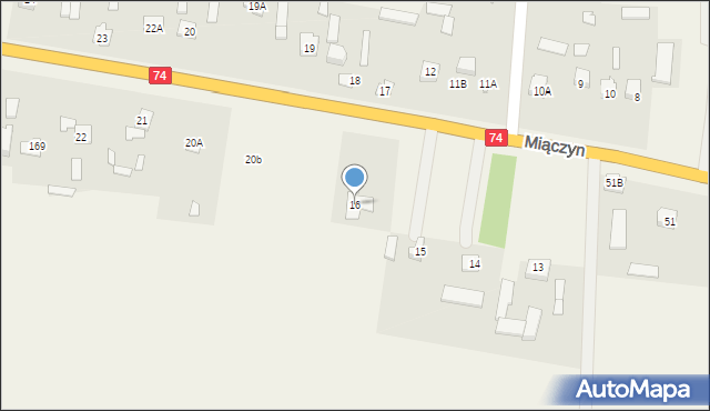 Miączyn, Miączyn, 16, mapa Miączyn