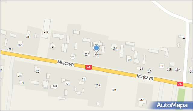 Miączyn, Miączyn, 20, mapa Miączyn