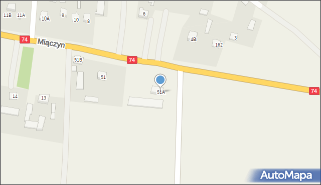 Miączyn-Kolonia, Miączyn-Kolonia, 51A, mapa Miączyn-Kolonia