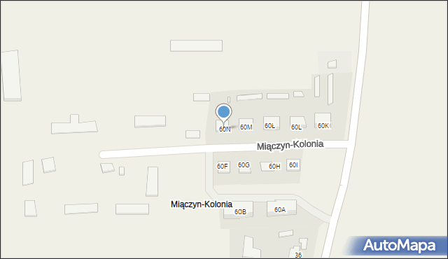 Miączyn-Kolonia, Miączyn-Kolonia, 60N, mapa Miączyn-Kolonia