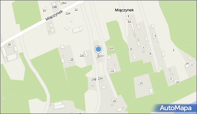 Miączynek, Miączynek, 20, mapa Miączynek