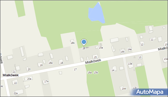 Miałkówek, Miałkówek, 16, mapa Miałkówek