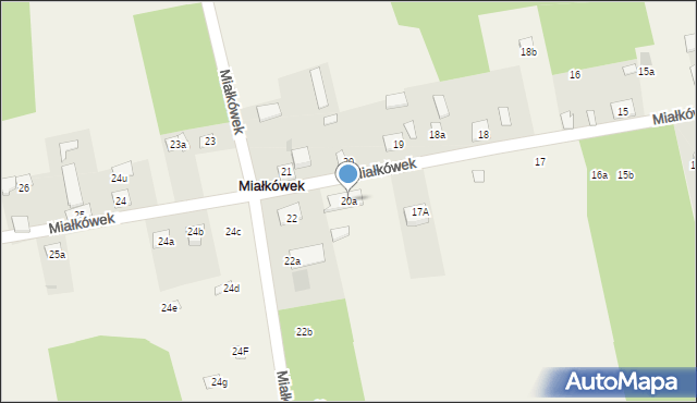 Miałkówek, Miałkówek, 20a, mapa Miałkówek