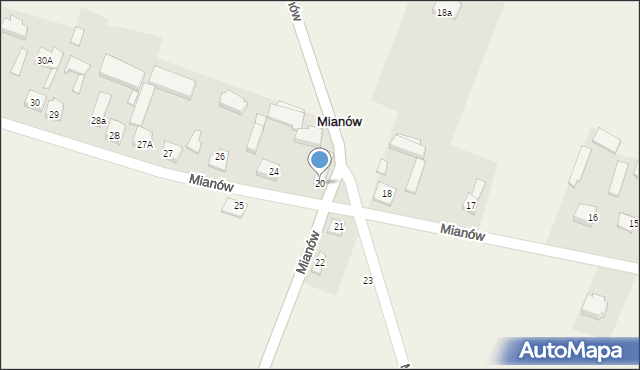 Mianów, Mianów, 20, mapa Mianów