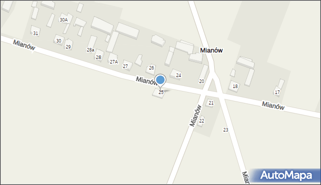 Mianów, Mianów, 25, mapa Mianów