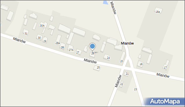 Mianów, Mianów, 26, mapa Mianów