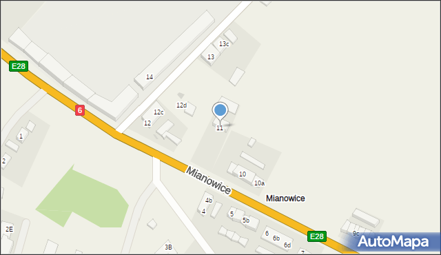 Mianowice, Mianowice, 11, mapa Mianowice