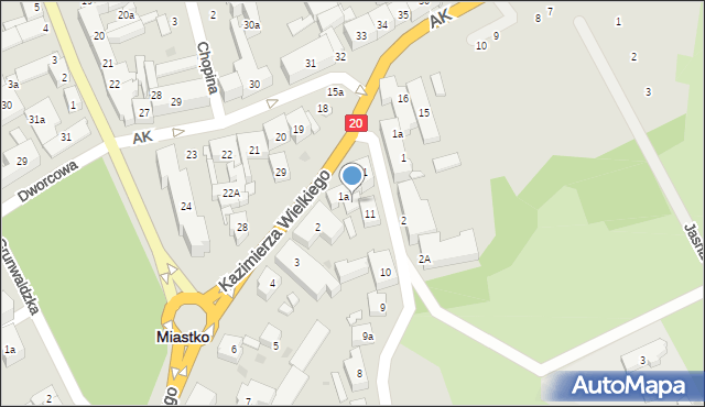 Miastko, Mickiewicza Adama, 11a, mapa Miastko