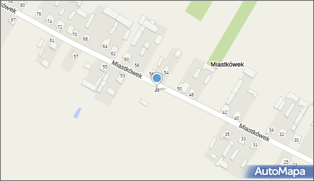 Miastkówek, Miastkówek, 49, mapa Miastkówek