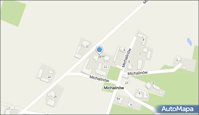 Michalinów, Michalinów, 13, mapa Michalinów