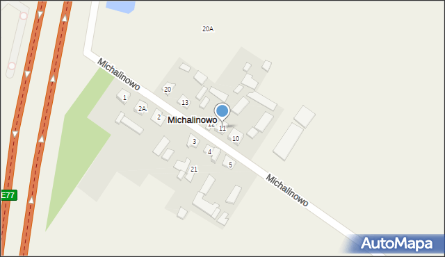 Michalinowo, Michalinowo, 11, mapa Michalinowo