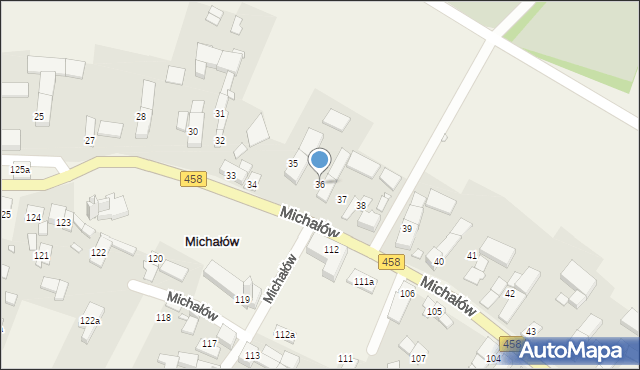 Michałów, Michałów, 36, mapa Michałów