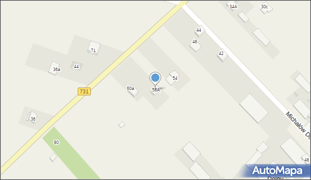 Michałów Dolny, Michałów Dolny, 58A, mapa Michałów Dolny