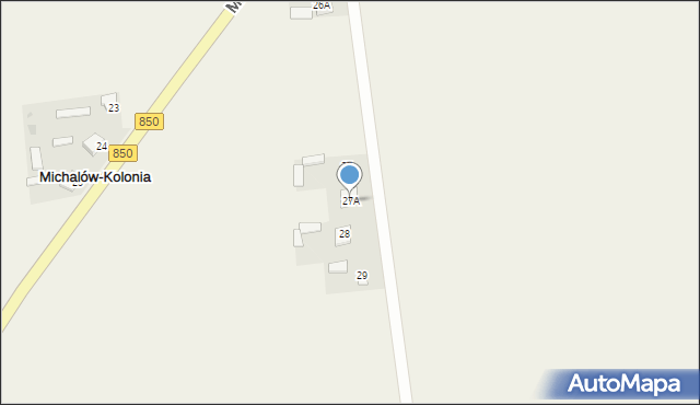 Michalów-Kolonia, Michalów-Kolonia, 27A, mapa Michalów-Kolonia