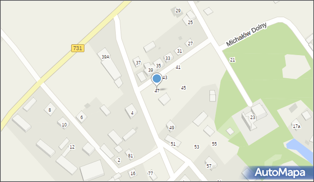 Michałów-Parcele, Michałów-Parcele, 47, mapa Michałów-Parcele