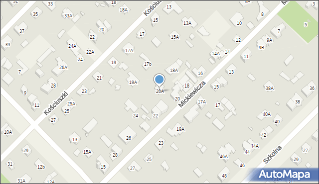 Michałowice, Mickiewicza Adama, 20A, mapa Michałowice
