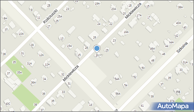 Michałowice, Mickiewicza Adama, 27, mapa Michałowice