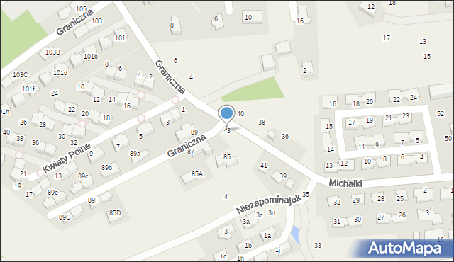 Michałowice, Michałki, 43, mapa Michałowice