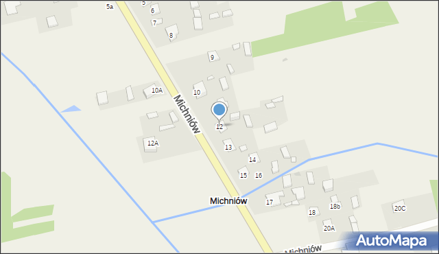 Michniów, Michniów, 12, mapa Michniów