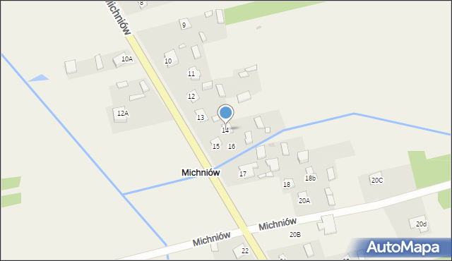 Michniów, Michniów, 14, mapa Michniów