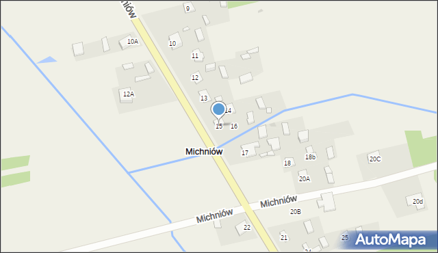 Michniów, Michniów, 15, mapa Michniów