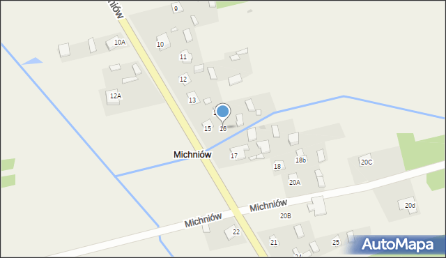 Michniów, Michniów, 16, mapa Michniów