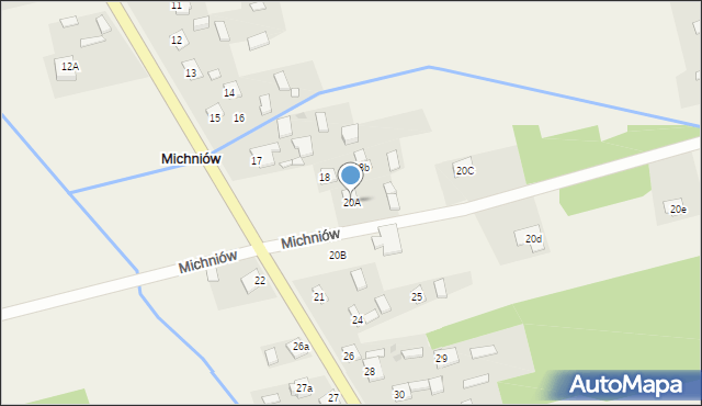 Michniów, Michniów, 20A, mapa Michniów