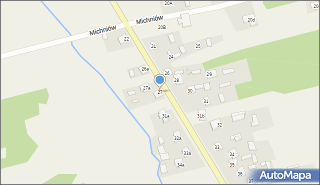 Michniów, Michniów, 27, mapa Michniów