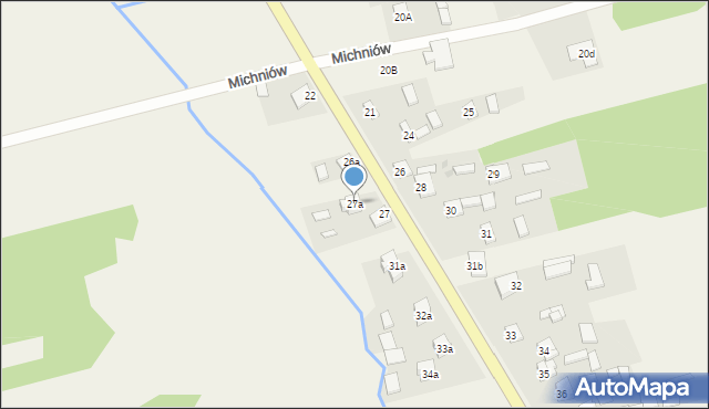 Michniów, Michniów, 27a, mapa Michniów