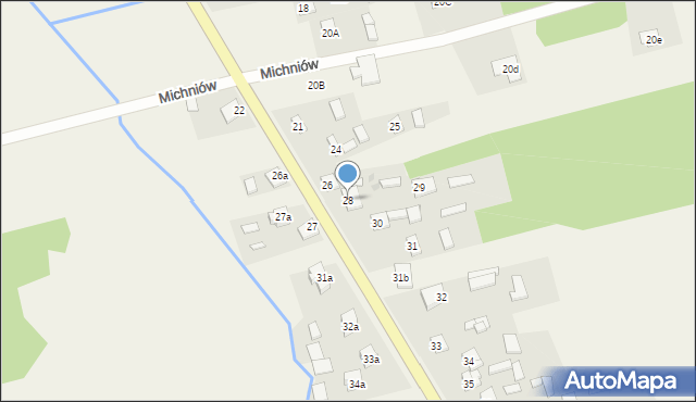 Michniów, Michniów, 28, mapa Michniów