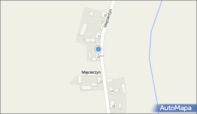 Mięcierzyn, Mięcierzyn, 12, mapa Mięcierzyn