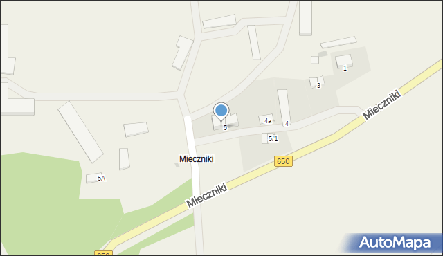 Mieczniki, Mieczniki, 5B, mapa Mieczniki