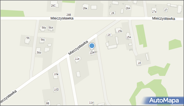 Mieczysławka, Mieczysławka, 12A, mapa Mieczysławka