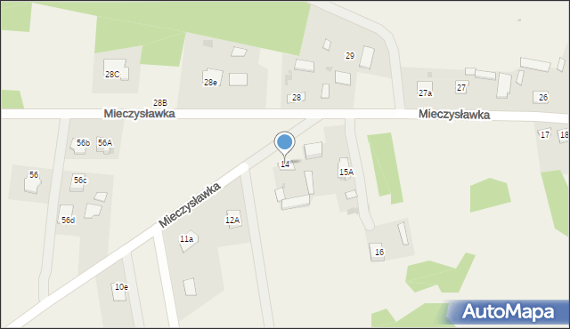 Mieczysławka, Mieczysławka, 14, mapa Mieczysławka