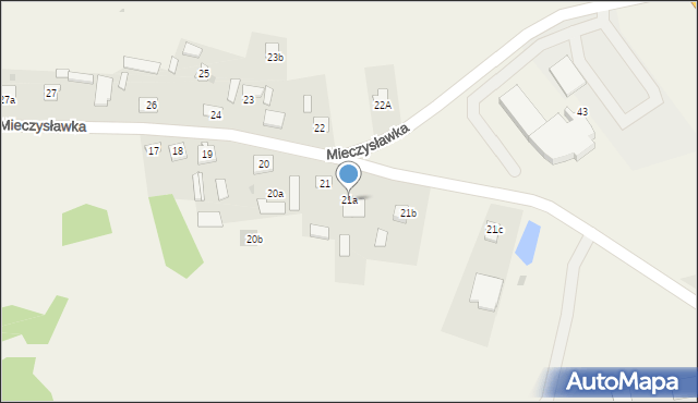 Mieczysławka, Mieczysławka, 21a, mapa Mieczysławka