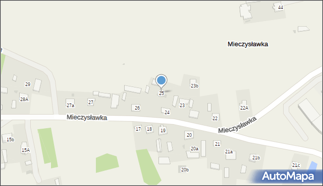 Mieczysławka, Mieczysławka, 25, mapa Mieczysławka