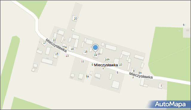 Mieczysławka, Mieczysławka, 14, mapa Mieczysławka