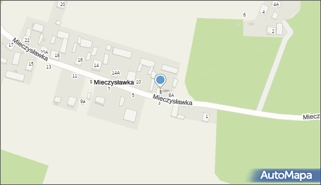 Mieczysławka, Mieczysławka, 8, mapa Mieczysławka