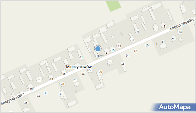 Mieczysławów, Mieczysławów, 19, mapa Mieczysławów